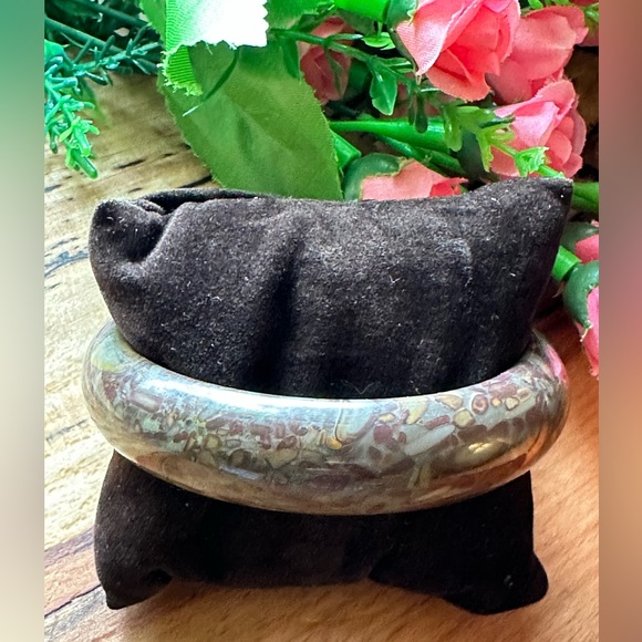 🔥🌟 STUNNING 🌟🔥 Natural Brown Red Jade Bangle Bracelet APPROX 6.67-7.5 size - Picture 7 of 9